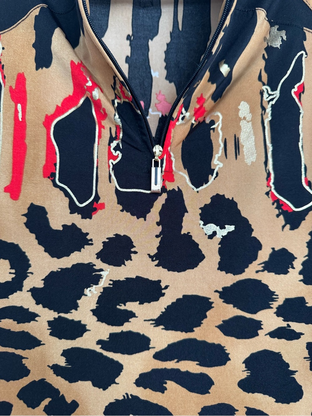 Jamie sadock Camel & Black Leopard Print Dress with Size Medium - Picture 6 of 12